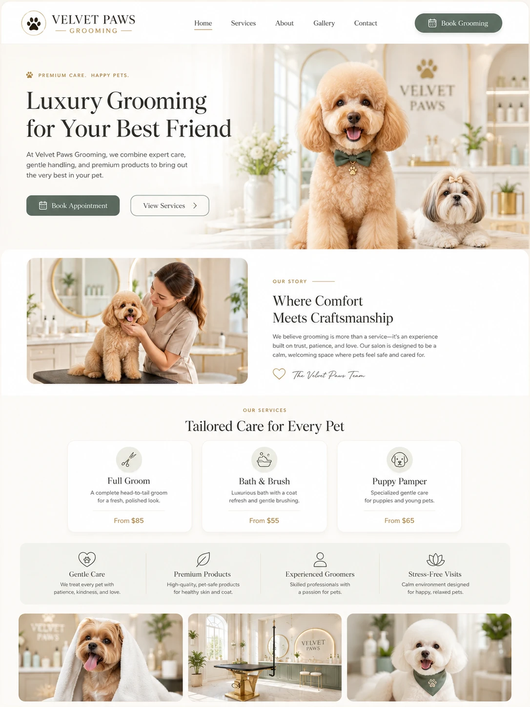 Premium pet grooming website design
