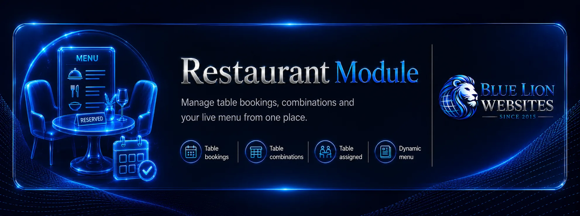 Blue Lion Restaurant Module premium banner