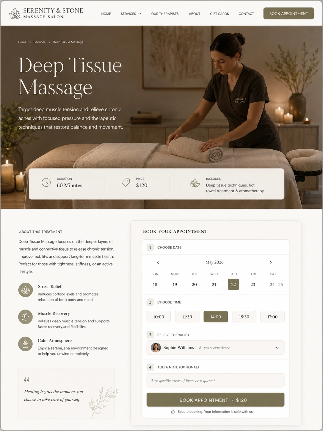 Website — Appointments booking