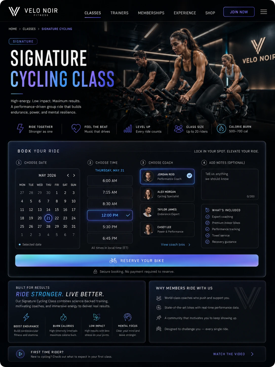Website — Calendar week view