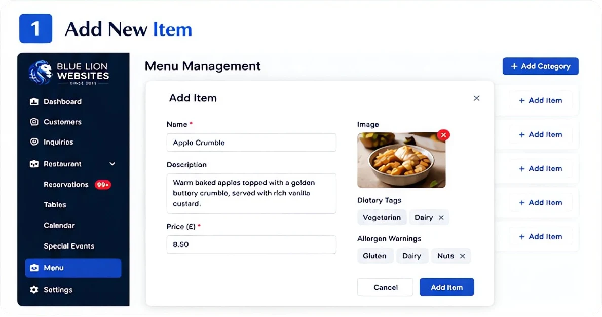 Step 1: Add a new menu item