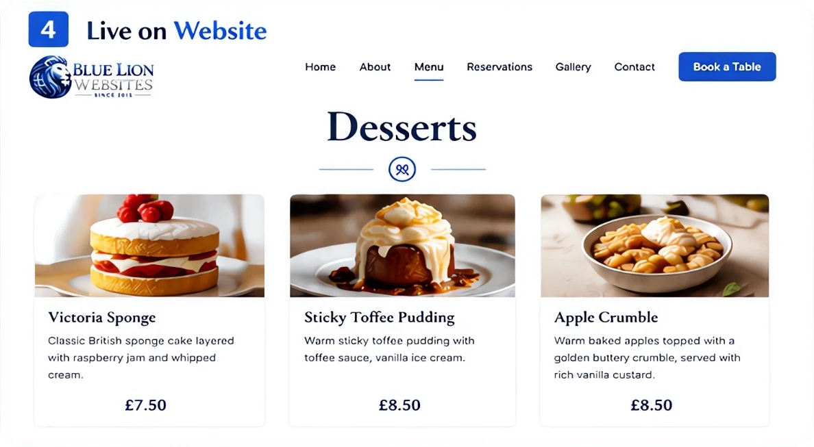 Step 4: Live on your website